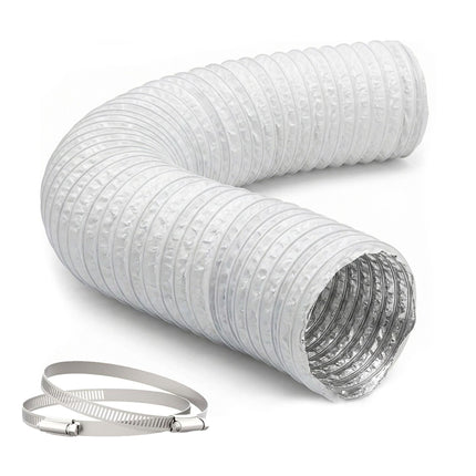 Elastīga balta ventilācijas šļūtene, 5 m - 75 mm diametrs