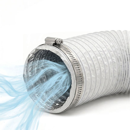 Elastīga balta ventilācijas šļūtene, 5 m - 75 mm diametrs