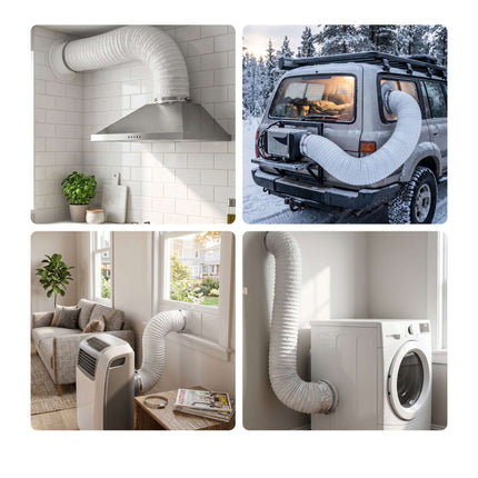 Elastīga balta ventilācijas šļūtene, 5 m - 75 mm diametrs