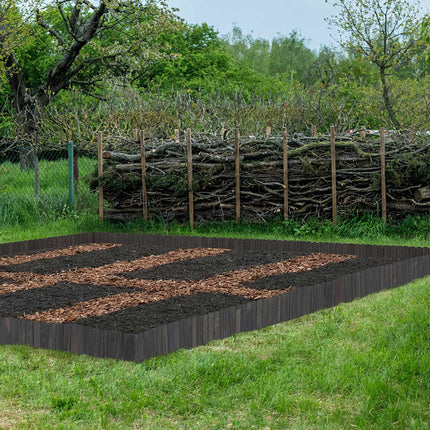 Elastīga koka dārza dobes apmale - egles apdare