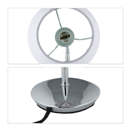 Elastīga galda lampa ar auduma abažūru