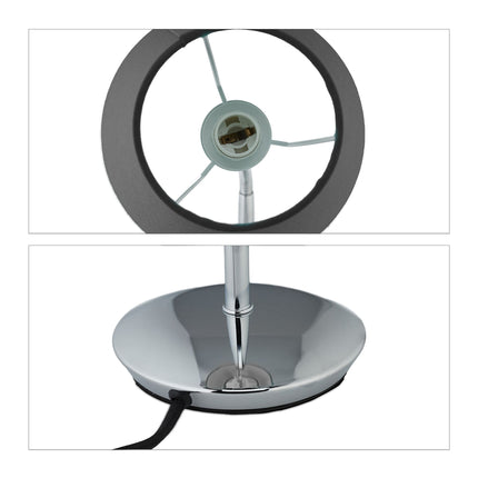 Elastīga galda lampa ar auduma abažūru