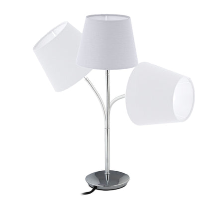 Elastīga galda lampa ar auduma abažūru
