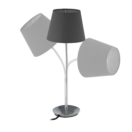 Elastīga galda lampa ar auduma abažūru