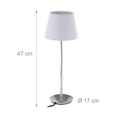 Elastīga galda lampa ar auduma abažūru