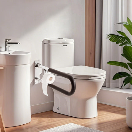 Flip-Up Toilet Grab Bar 30 Inch, 300 lb, Paper Holder