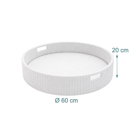 Peldošs baseina paliktnis – balts, 60 cm, PE rotangpalma