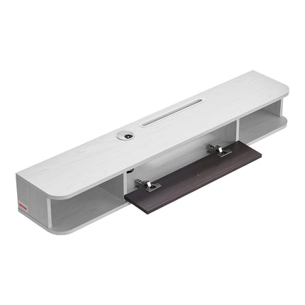 Floating TV Stand, 47 In Wall Mount, Storage Cabinet, White