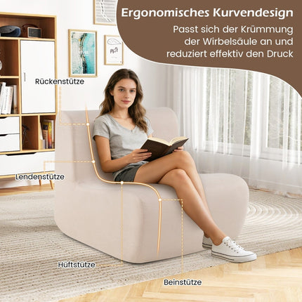 Grīdas krēsls ar atzveltni, mīksts samts, ergonomisks atbalsts