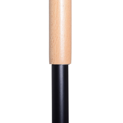 Industrial floor lamp - wood & metal, black/natural, 40W
