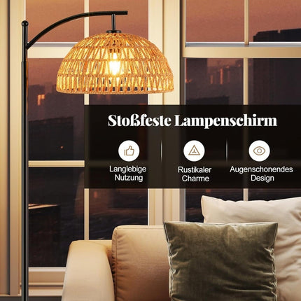 Grīdas lampa ar piekaramu abažūru un kājas slēdzi, 160 cm, E27 ligzda