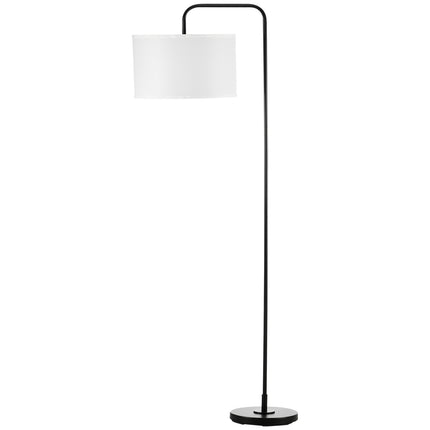 Grīdas lampa viesistabai modernā melnā metāla krāsā ar abažūru un 180 cm vadu - 64 x 38 x 163,5 cm