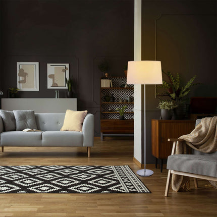 Grīdas lampa ar auduma abažūru