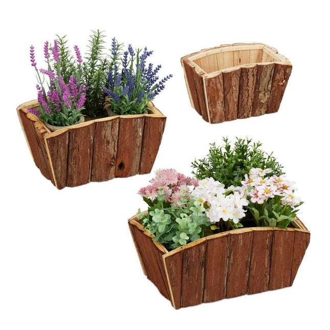 Flower box Wood Set of 3