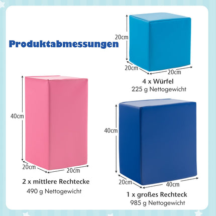 Putuplasta klucīšu komplekts - 7 gab., mīksti un izturīgi
