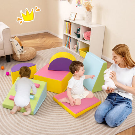 Putuplasta kāpšanas klucīši, 6 daļu komplekts mazulim ar āķīšiem un cilpām