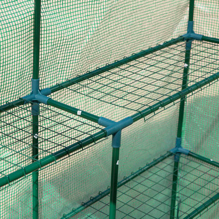 Walk-in greenhouse, 8 shelves, green, 214x143x195 cm