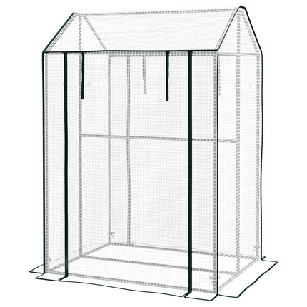 White windproof greenhouse with double doors, 100x80x150 cm