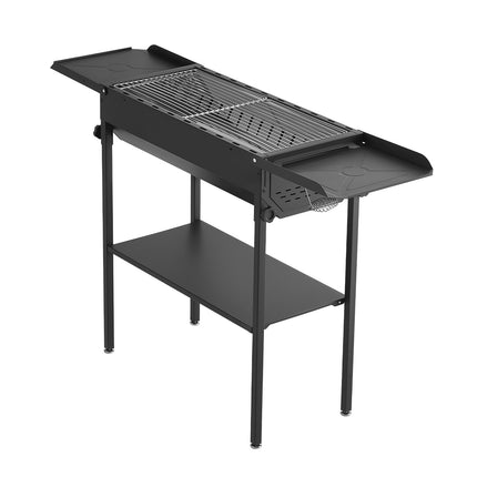 Foldable Charcoal Grill, Portable, Adjustable Height, Side Tables
