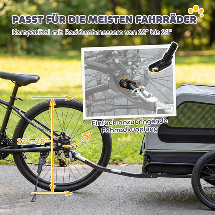 Salokāma suņu velosipēda piekabe ar rampu vidēja auguma suņiem 20 kg
