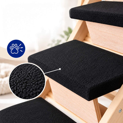Foldable Dog Stairs and Ramp 2-in-1 with 3 Steps, Up to 50 kg, Pine Wood