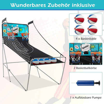 Salokāma elektroniskā basketbola arkādes spēle ar 8 režīmiem