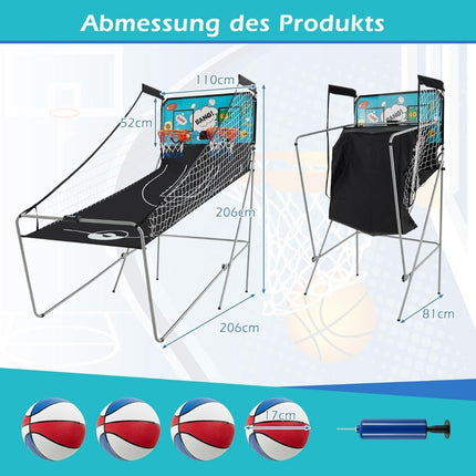 Salokāma elektroniskā basketbola arkādes spēle ar 8 režīmiem