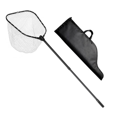 Foldable Fishing Landing Net, Telescopic 76 in, Silicone Mesh