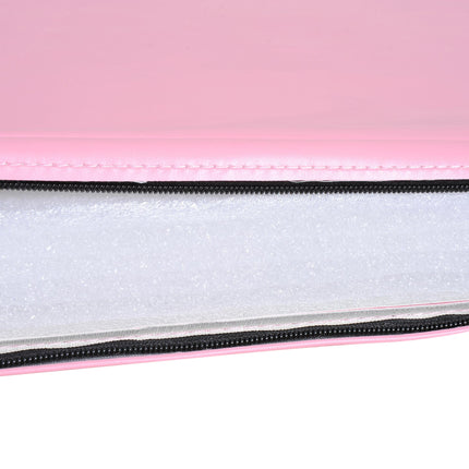 Salokāms fitnesa paklājiņš ar rokturiem, 180x60x5 cm, Rozā