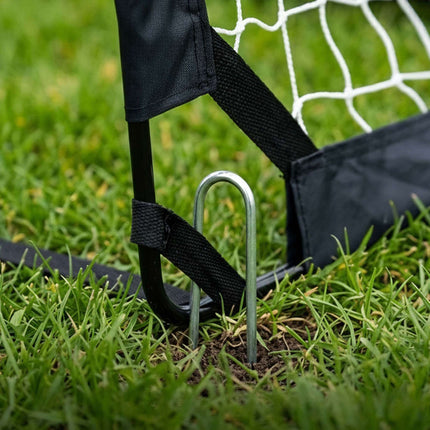 Salokāmu futbola vārtu komplekts, melns, ar pārnēsāšanas somu