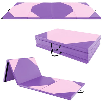 Salokāms vingrošanas paklājiņš, mākslīgā āda, 300x117x5 cm, violets