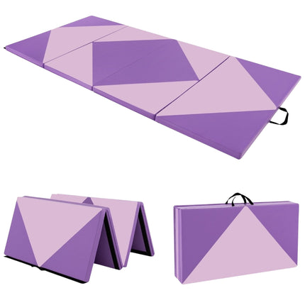 Salokāms vingrošanas paklājiņš, pārnēsājams, 240x117x5 cm, violets