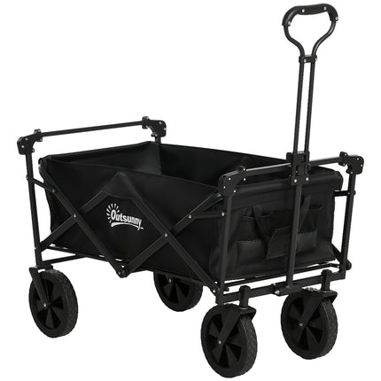 Salokāmi rokas ratiņi, transporta ratiņi ar saules nojumi, rokas ratiņi ar rokturi, dārza ratiņi ar pārnēsāšanas somu, celtspēja līdz 110 kg, Oxford, melni