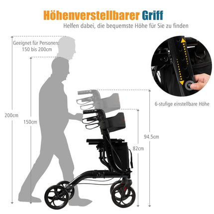 Salokāms, viegls alumīnija rollators, regulējams augstums