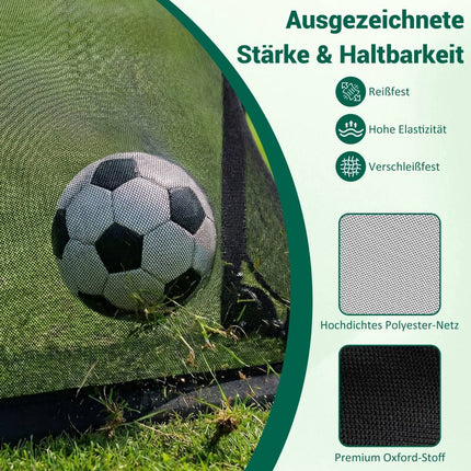 Salokāmi izbīdāmi futbola vārti ar mērķa sienu, melni