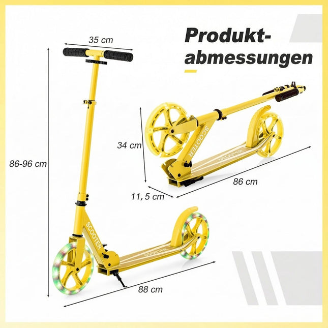 Salokāms skrejritenis ar 110 kg celtspēju, 2 LED riteņiem, regulējamu augstumu