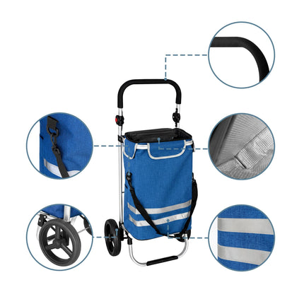 Salokāms iepirkumu ratiņi, 45 l, aukstumsoma, 35 kg ietilpība