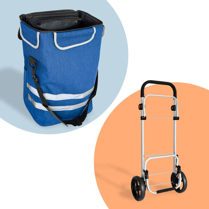 Salokāms iepirkumu ratiņi, 45 l, aukstumsoma, 35 kg ietilpība