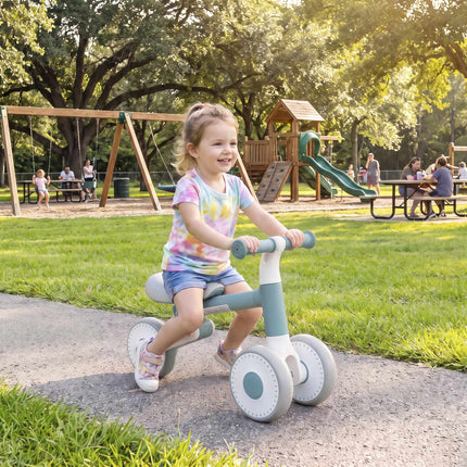 Foldable Toddler Balance Bike with Quiet EVA Wheels, 12–24 Months, Blue
