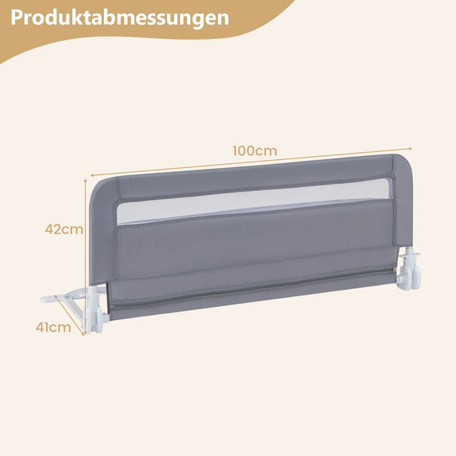 Salokāma bērnu gultas margas, 100 cm, mazgājams pārvalks