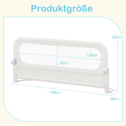 Salokāma bērnu gultas margas ar noņemamu pārvalku, 148 cm