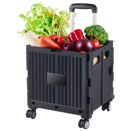 Foldable Utility Cart, 110 lb Capacity, 4 Swivel Wheels