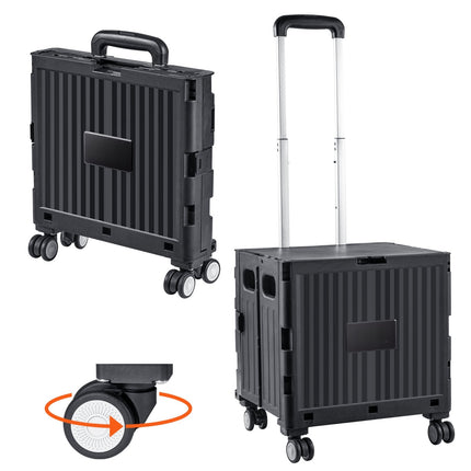 Foldable Utility Cart, 110 lb Capacity, 4 Swivel Wheels