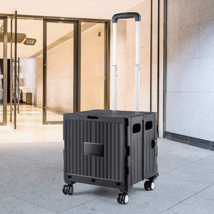Foldable Utility Cart, 110 lb Capacity, 4 Swivel Wheels
