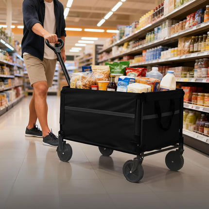 Salokāms vagons ar bagāžas nodalījuma durvīm, ūdensnecaurlaidīgs pārsegs