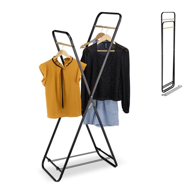Foldable metal clothes rack