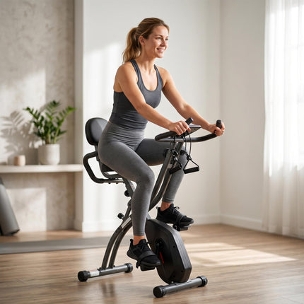 Salokāms 3-in-1 velotrenažieris, Bluetooth LCD, sirdsdarbības ātruma mērītājs, kluss