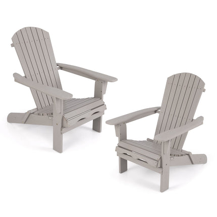 Saliekams Adirondack krēslu komplekts, koks, 180 kg celtspēja, pelēks