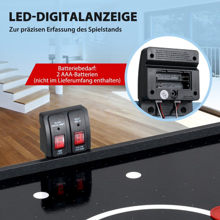 Salokāms gaisa hokeja galds ar LED displeju un 12 V motoru