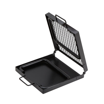 Folding Campfire Grill, 57cm Steel Mesh, Carry Bag